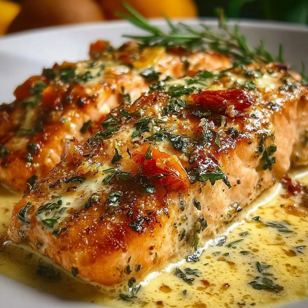 Creamy Tuscan Marry Me Salmon dish with vibrant colors and rich sauce