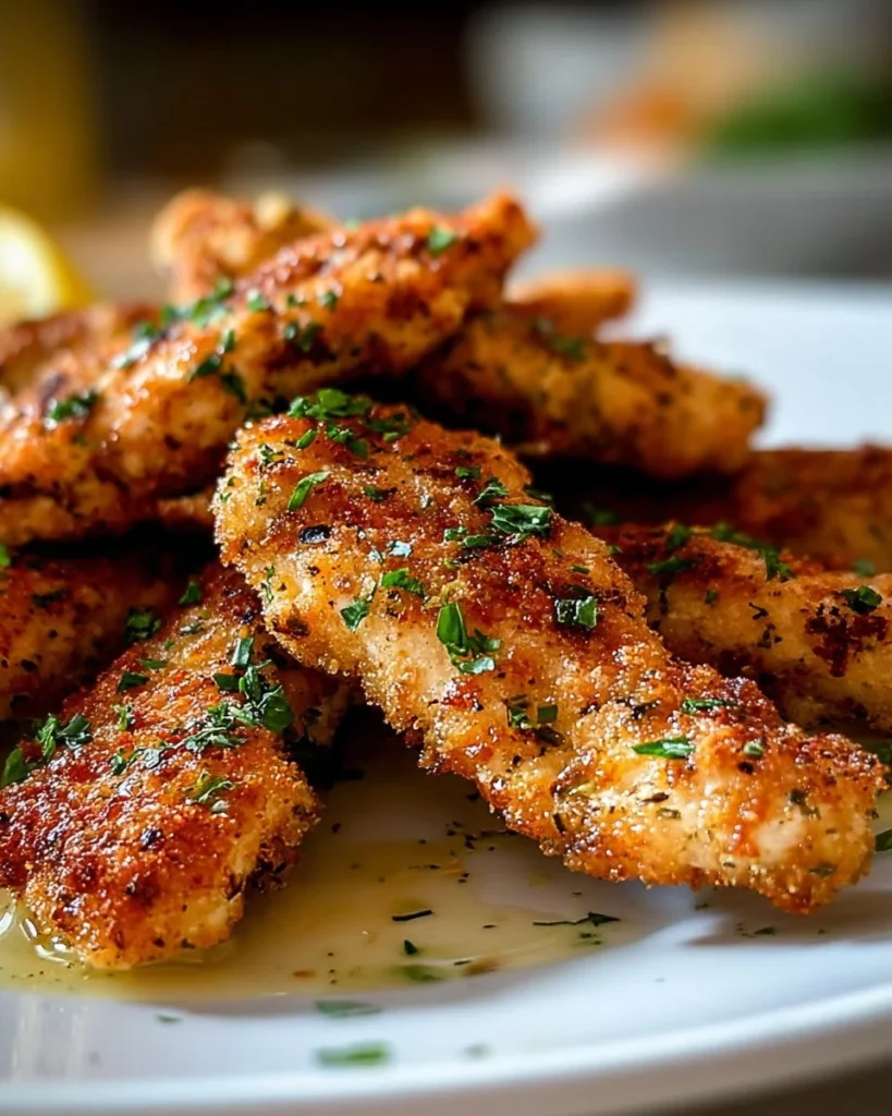 Delicious Greek chicken tenders served with herbs and spices