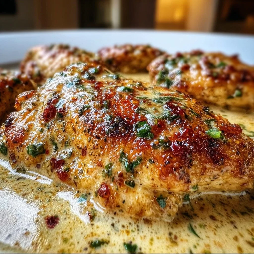 Delicious Marry Me Chicken Creamy Parmesan served on a plate with herbs
