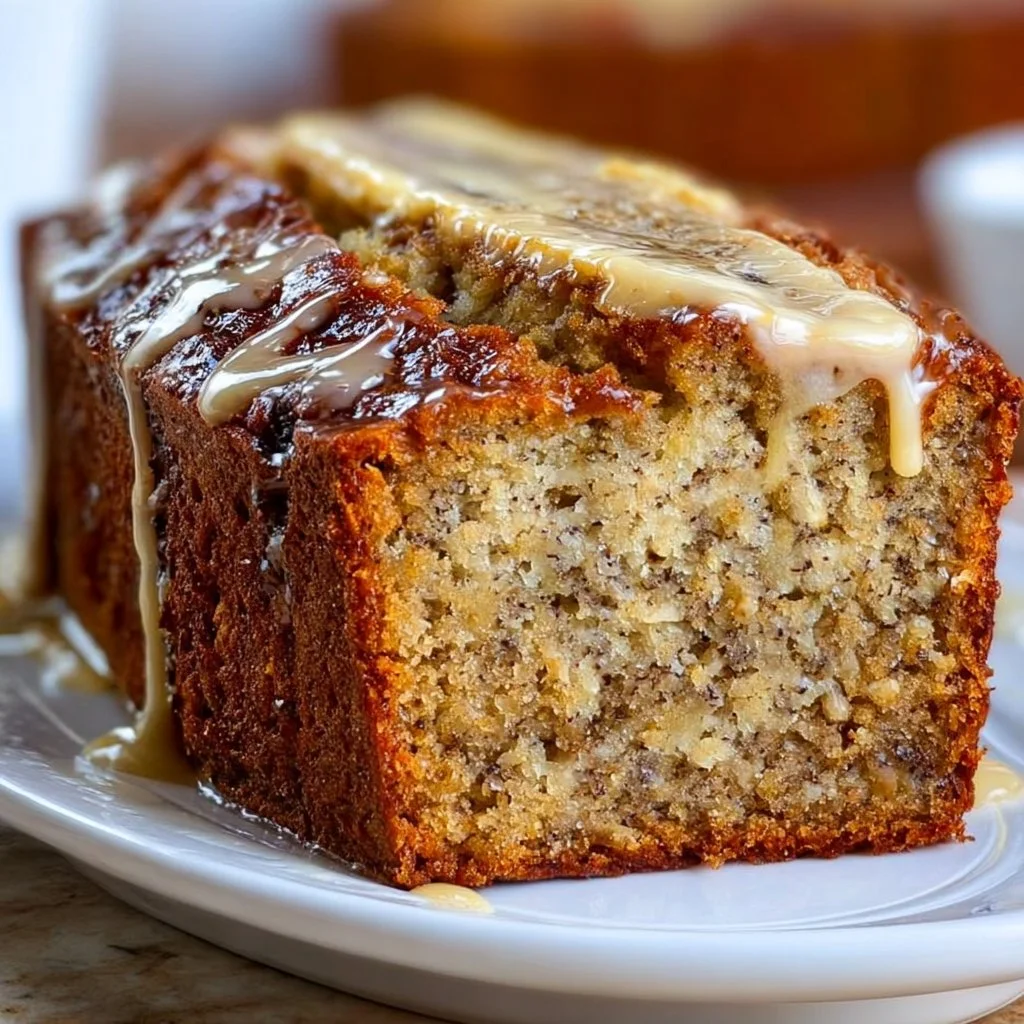 Delicious homemade banana bread with ripe bananas and nuts