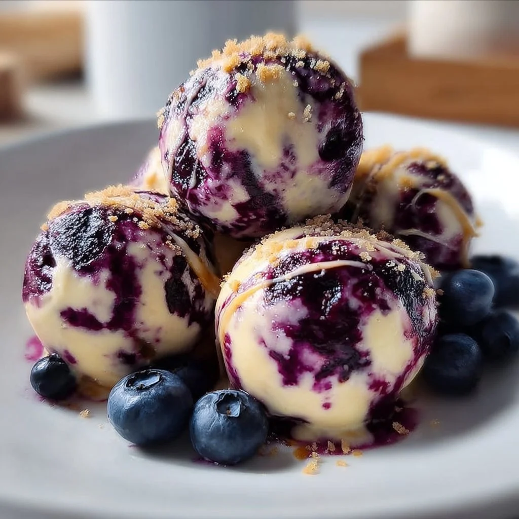 Healthy blueberry cheesecake protein bites for a tasty snack