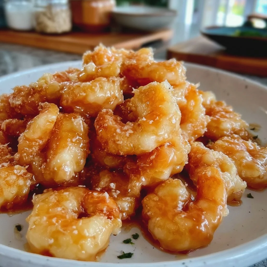 Crispy Chinese Coconut Shrimp with golden brown coating on a plate