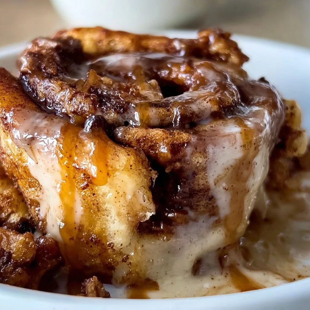 Delicious cookie dough cinnamon roll mashup dessert with icing.