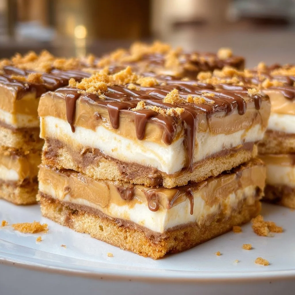 Delicious layers of peanut butter perfection in a colorful dessert