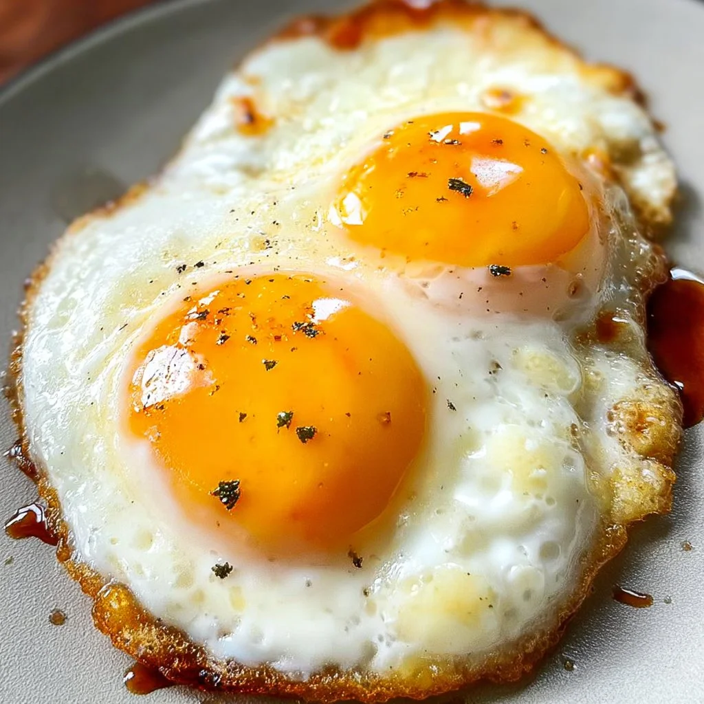 Crispy fried eggs cooked in flavorful oil for a tasty breakfast