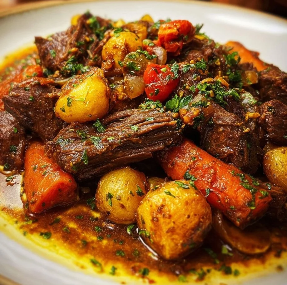 Savory spiced beef served with colorful fresh vegetables on a plate