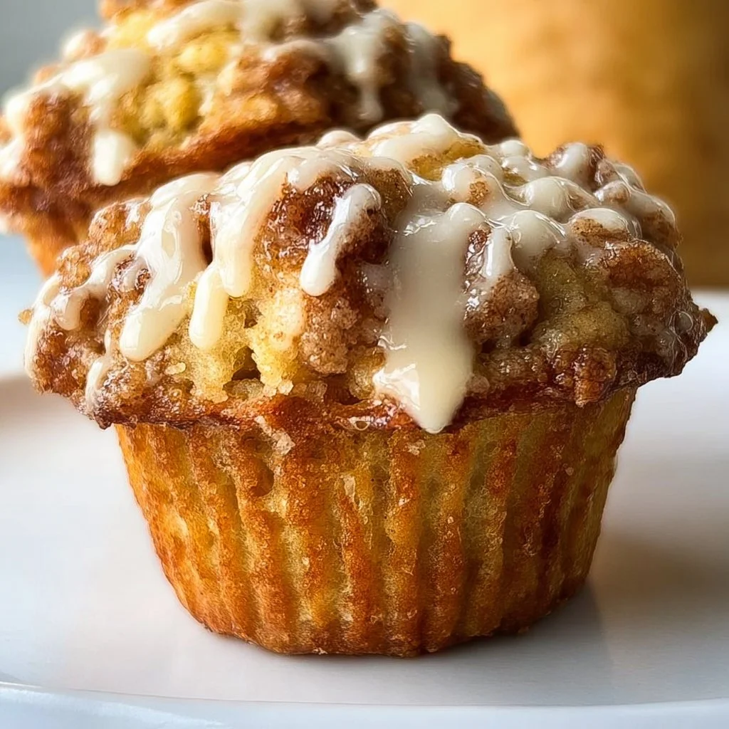 Freshly baked tender apple muffins on a cooling rack