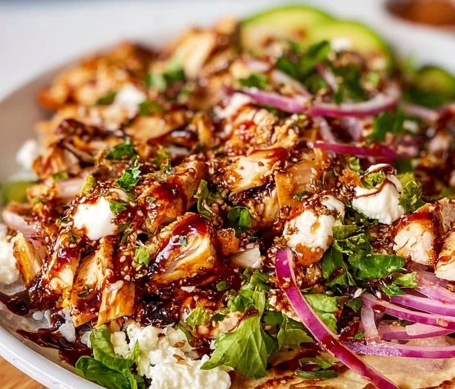 Delicious Honey Harissa Chicken Bowl from CAVA featuring spices and fresh ingredients.