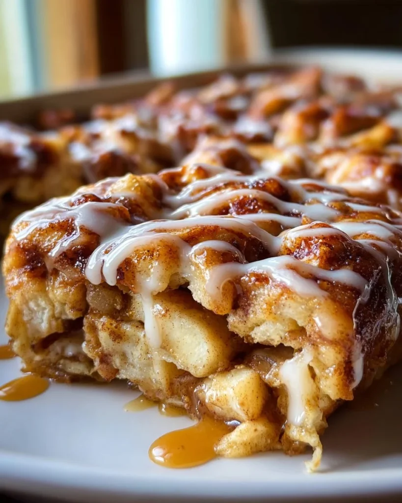 Cinnamon Roll Apple Pie fresh out of the oven, golden and delicious