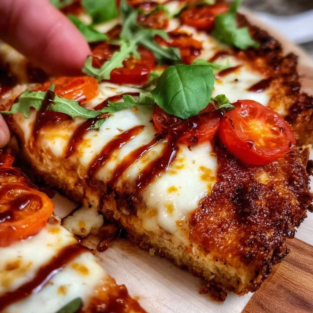 Cottage Cheese Pizza Crust topped with fresh ingredients