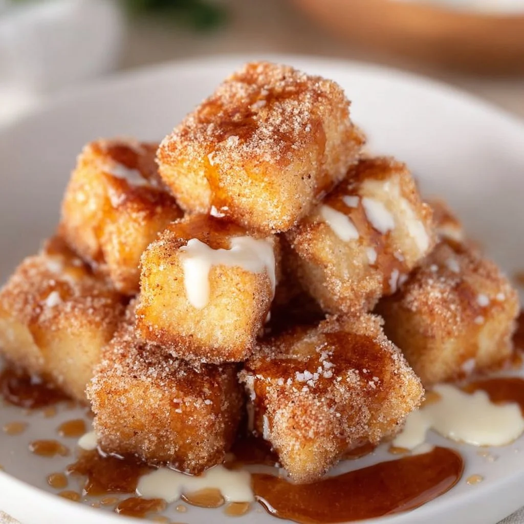 Juicy Angel Cake Churro Bites ready to be enjoyed, featuring a fluffy and sweet texture.