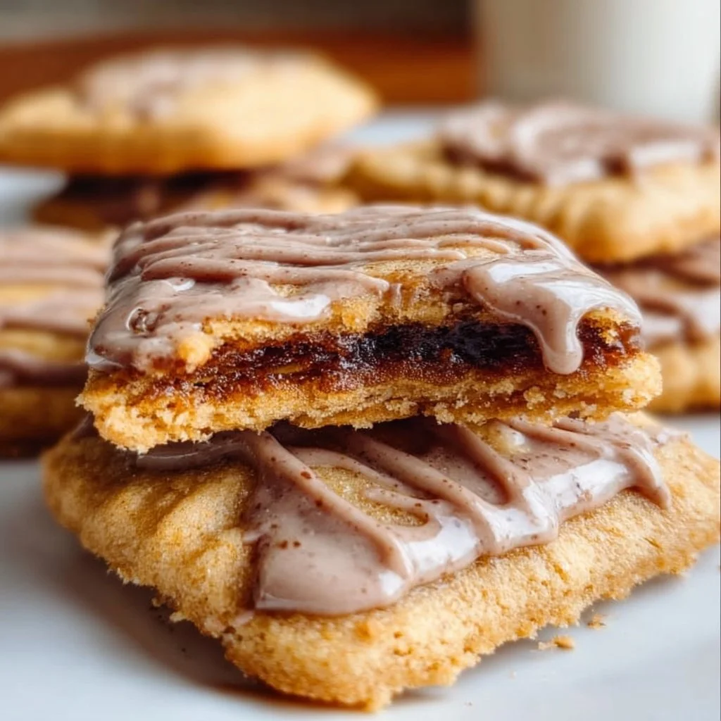 Delicious Brown Sugar Pop Tart Cookies displayed on a plate.