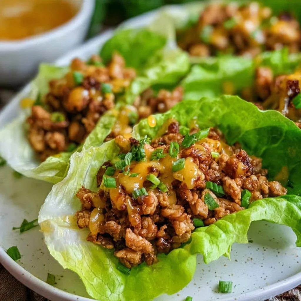 Copycat PF Chang's Chicken Lettuce Wraps ready to serve