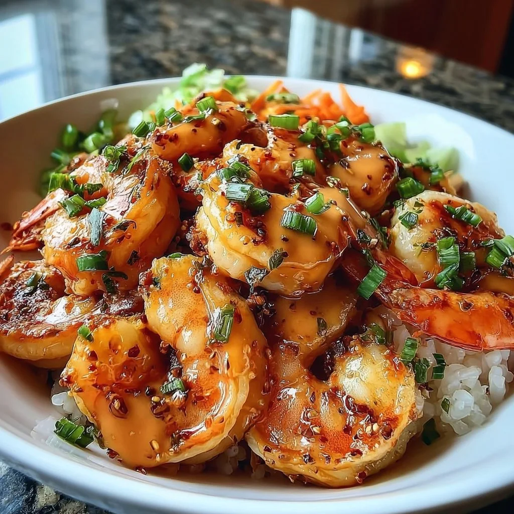 Delicious Garlic Shrimp Bowl with sautéed shrimp and fresh herbs