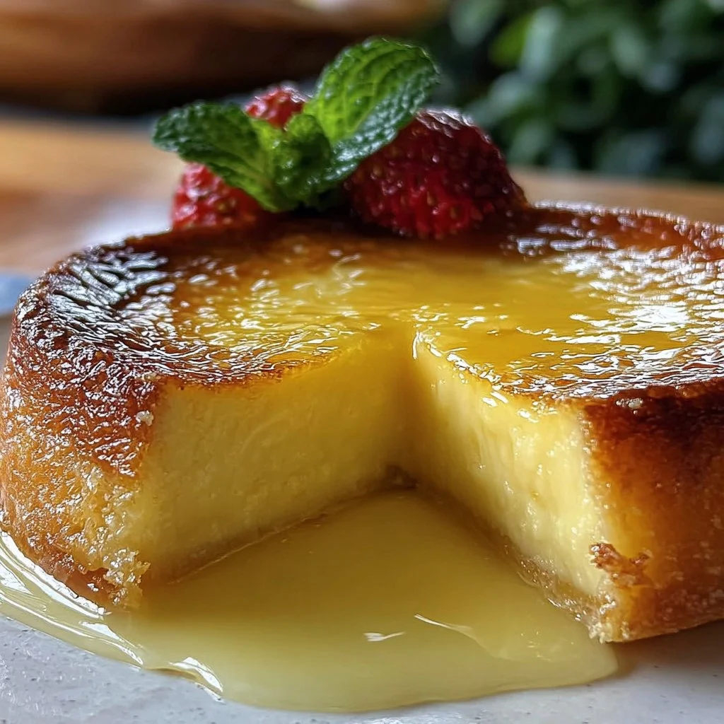 Delicious Italian Grandma's Lemon Custard Cake with a creamy texture and lemon zest.