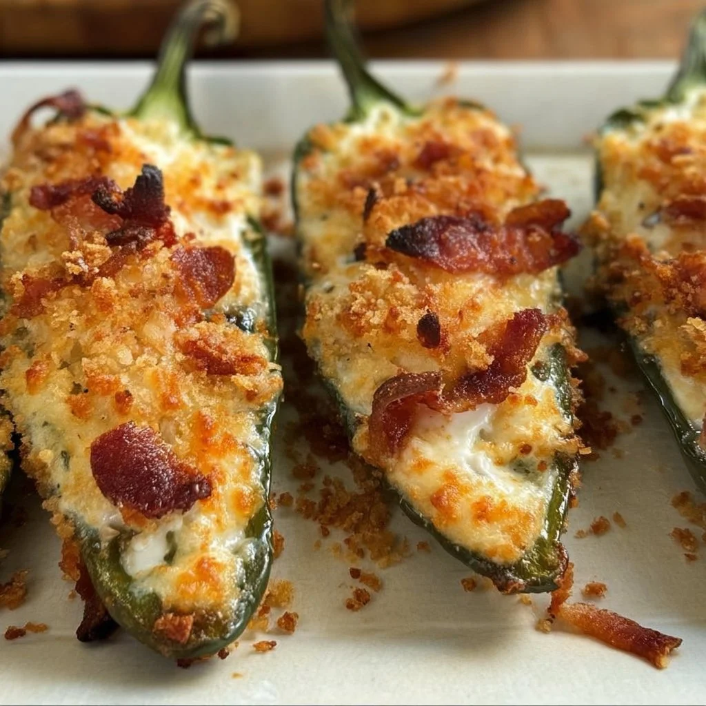 Plate of cheesy jalapeno poppers ready to eat