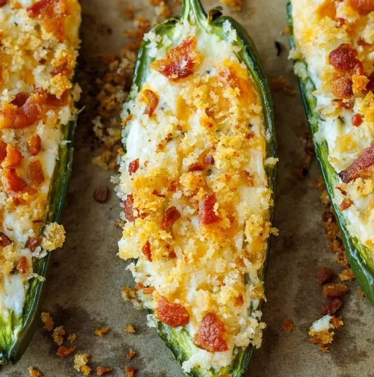 Delicious homemade jalapeno poppers filled with cheese and spices.