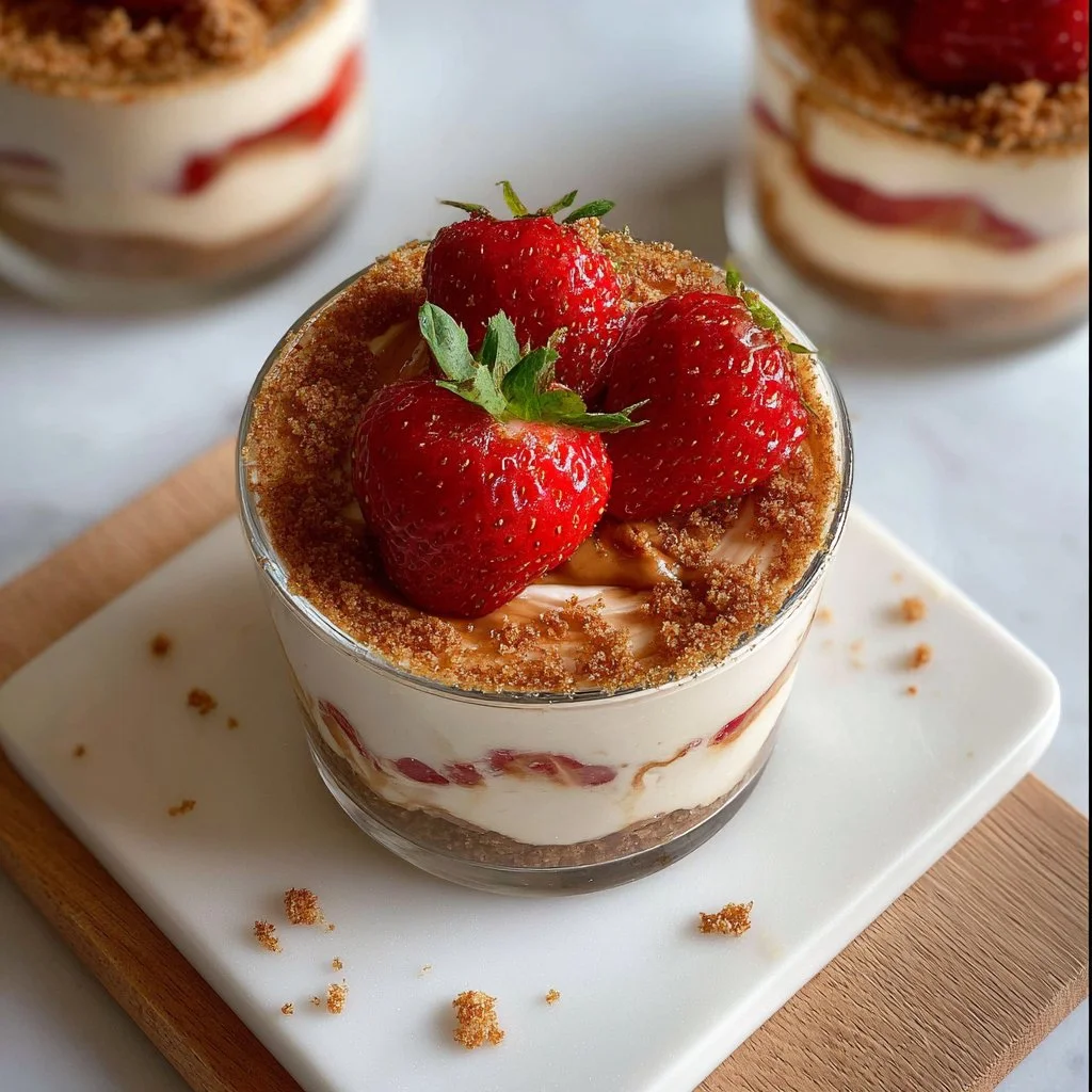 Delicious Speculoos Verrine layered with fresh strawberries.