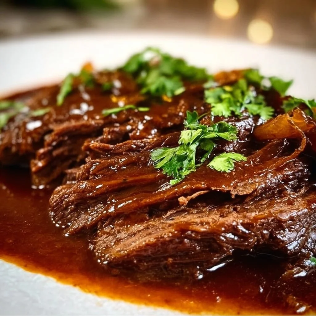 Tender braised beef brisket cooked to perfection with rich flavors