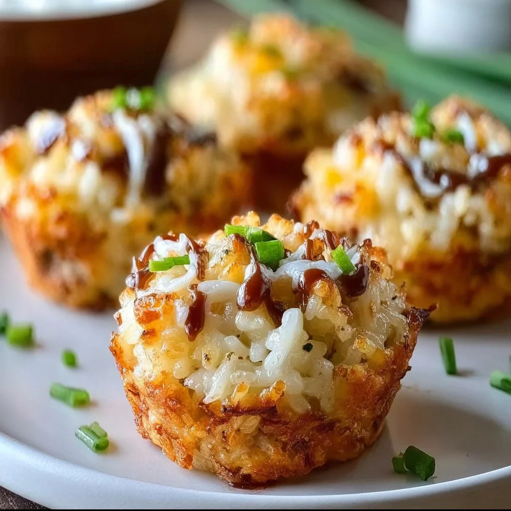 Buttery tuna rice muffins fresh out of the oven, perfect for snack time.