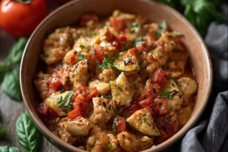 Easy Chicken Zucchini Casserole cooked with chicken and fresh zucchini