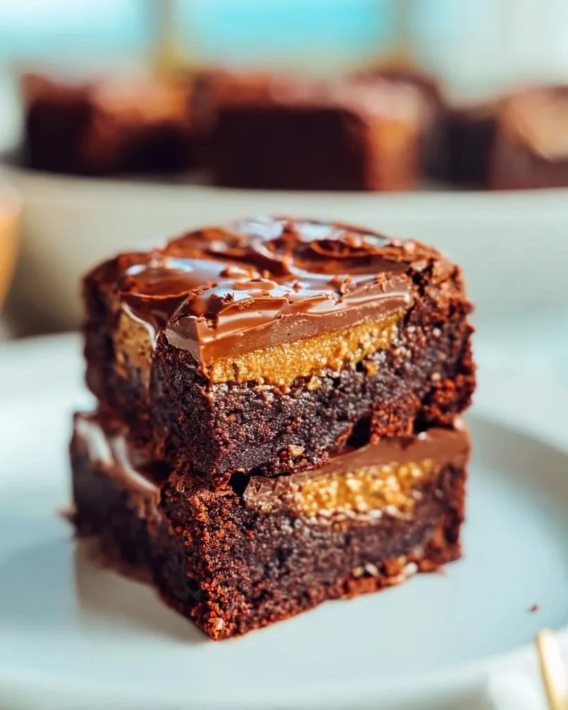 Delicious Kit Kat brownies topped with chocolate and crunchy Kit Kat bars