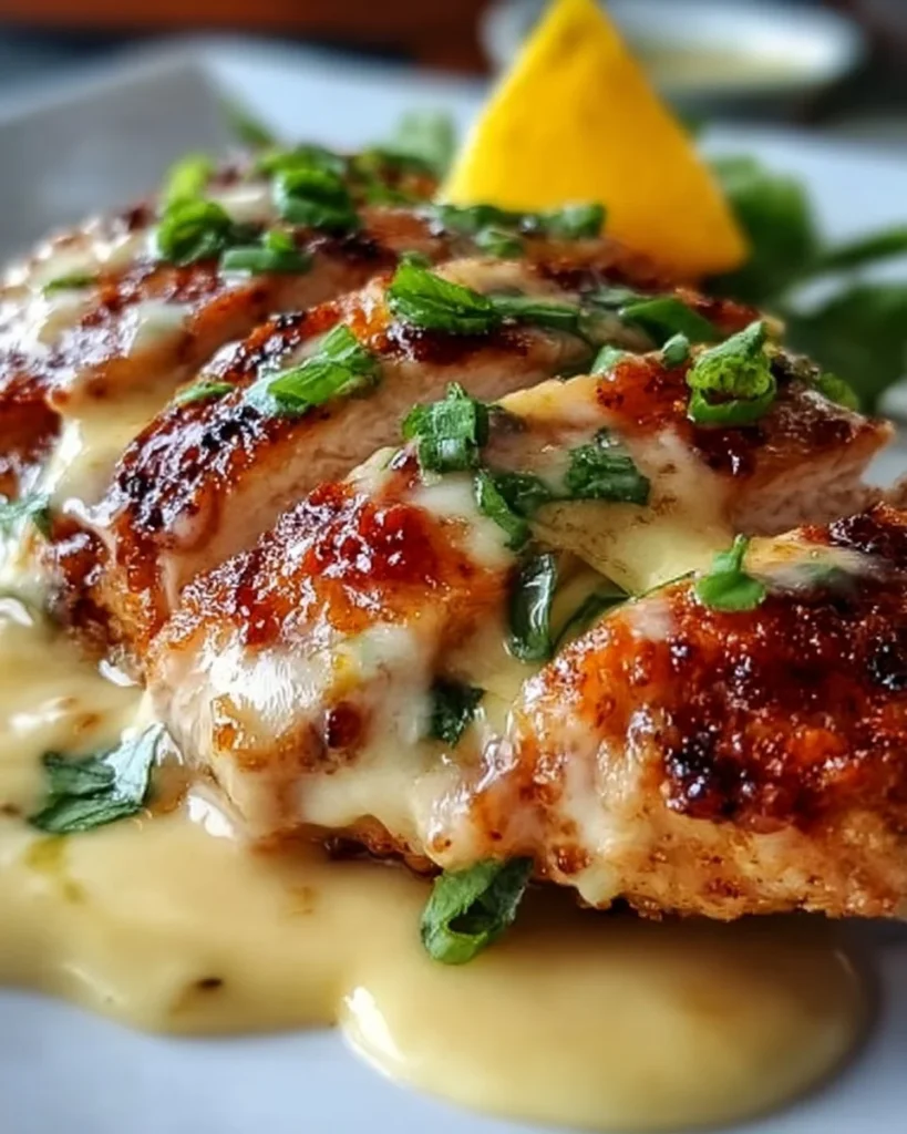 Delicious plate of Malibu Chicken garnished with herbs and served with sides
