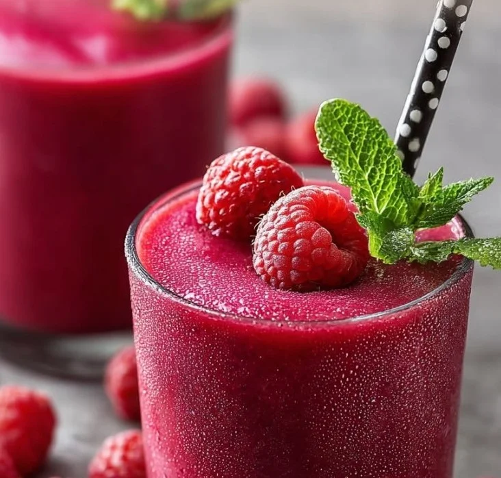Refreshing Raspberry Almond Smoothie with fresh berries and almonds