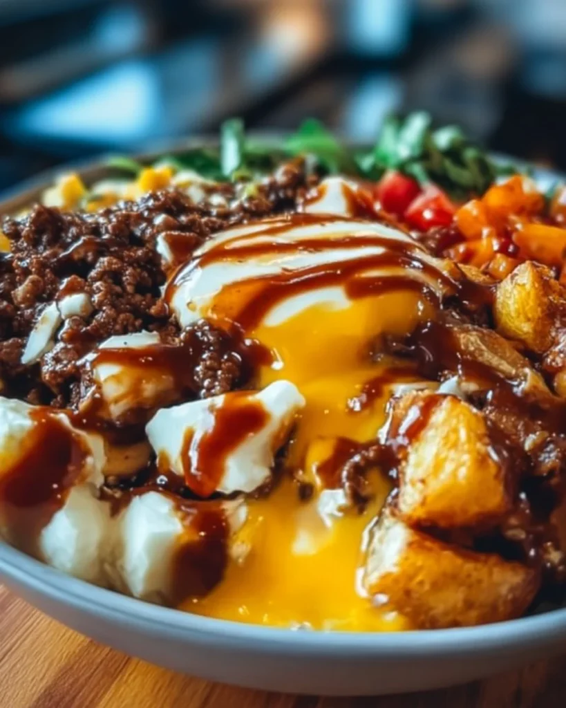 Delicious Smash Burger Bowl with juicy patties and fresh toppings