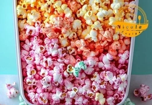 Colorful zesty Kool-Aid Popcorn for a fun snack time treat.