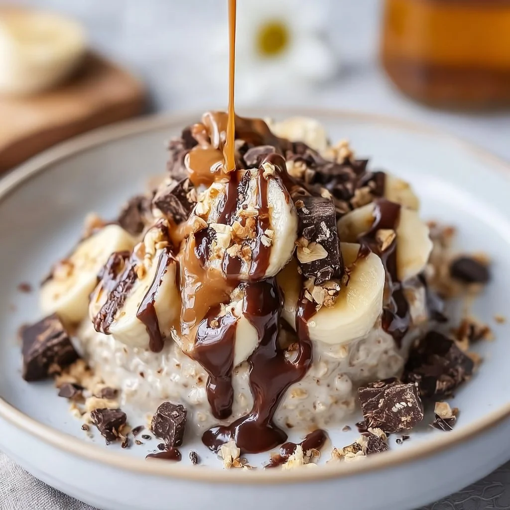 Banana Chocolate Peanut Butter Overnight Oats