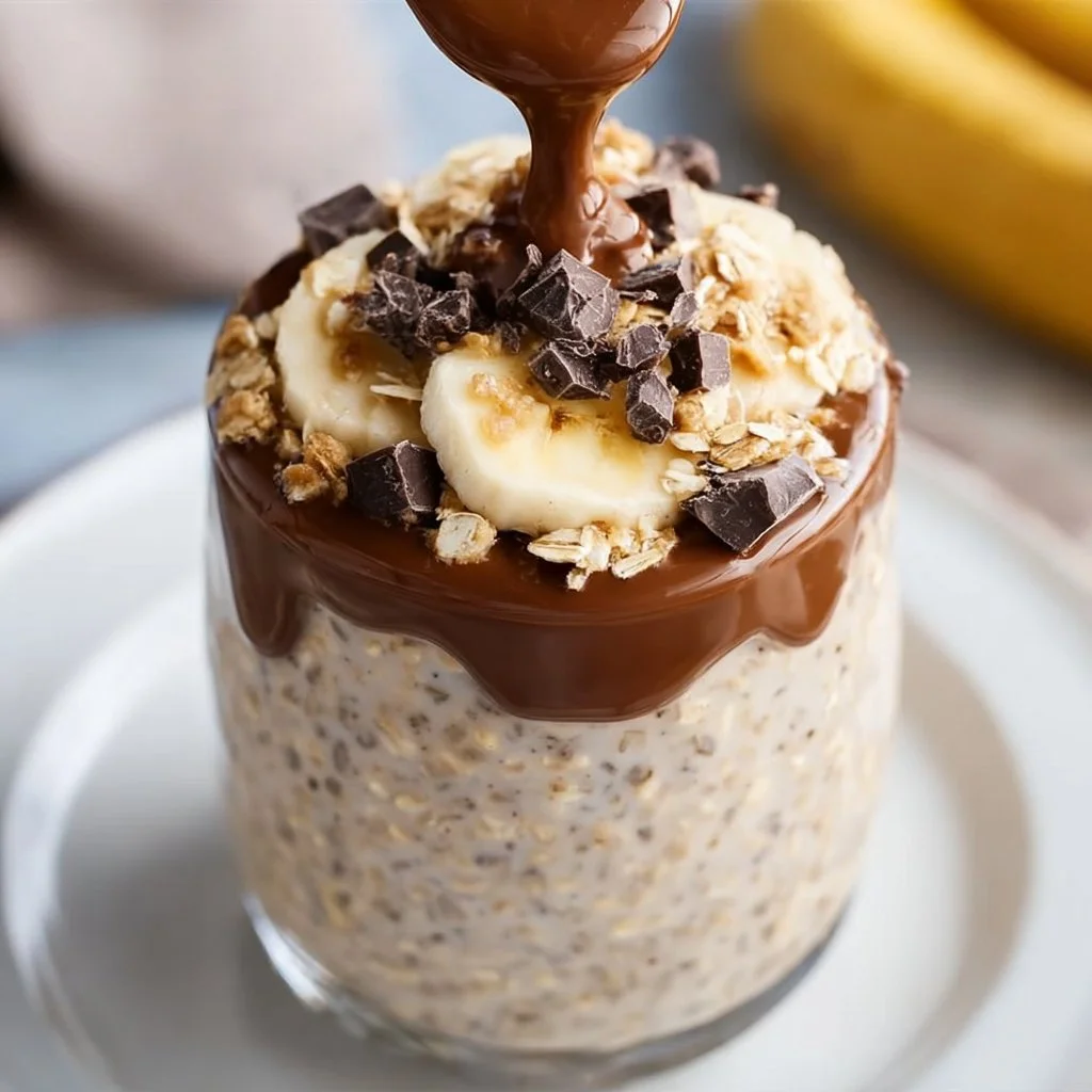 Banana Chocolate Peanut Butter Overnight Oats