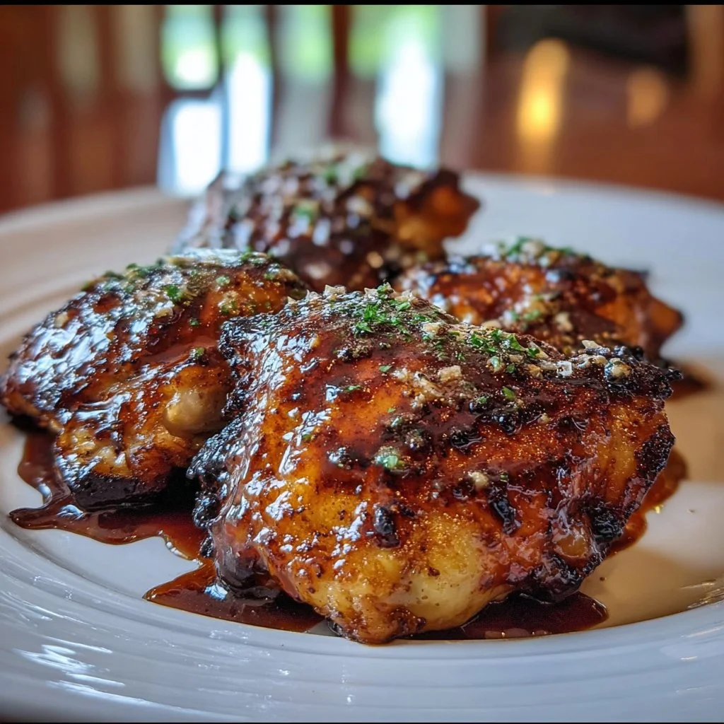 Delicious BBQ Chicken Thighs grilled to perfection with smoky flavors.