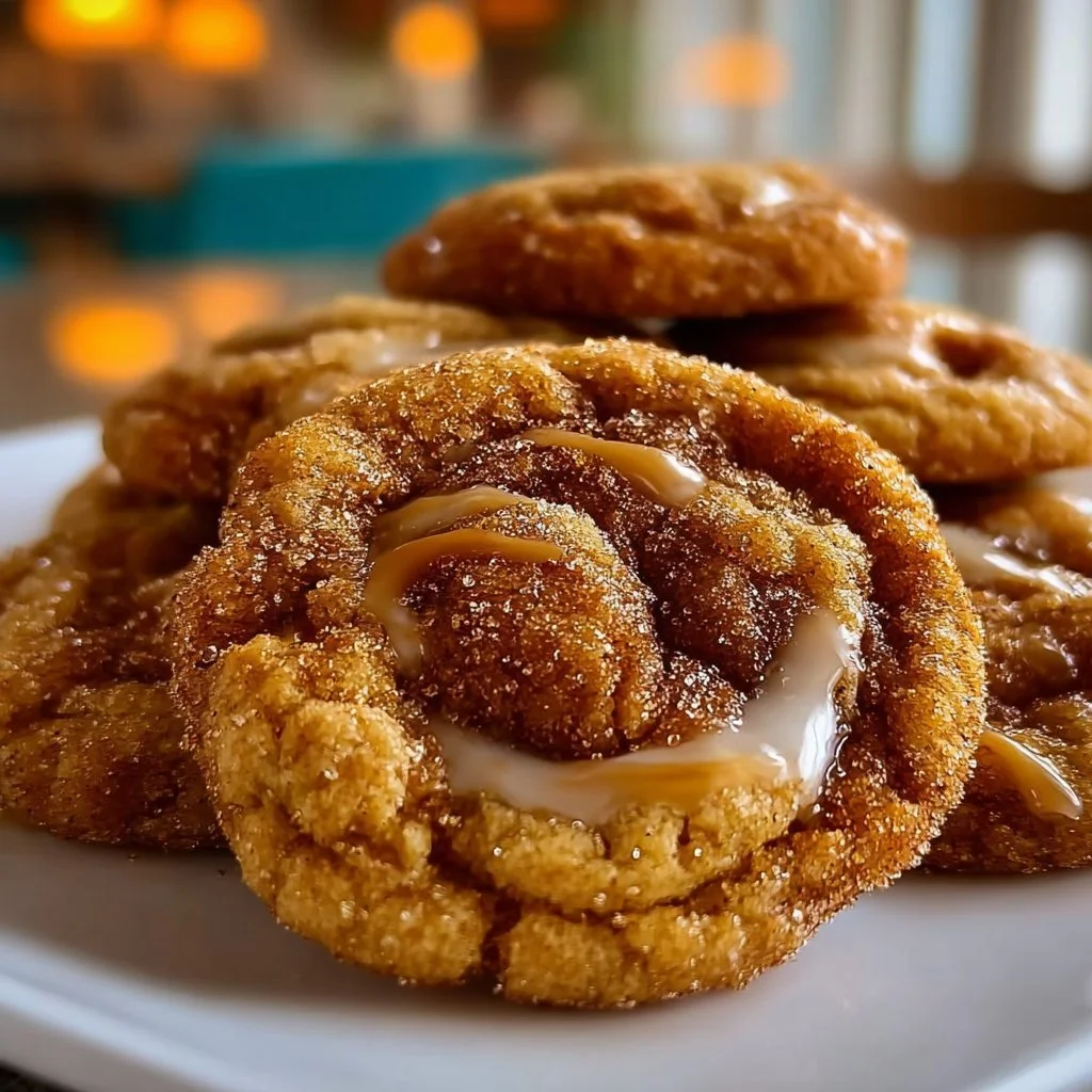 Delicious buttery brown sugar cinnamon cookies on a baking tray