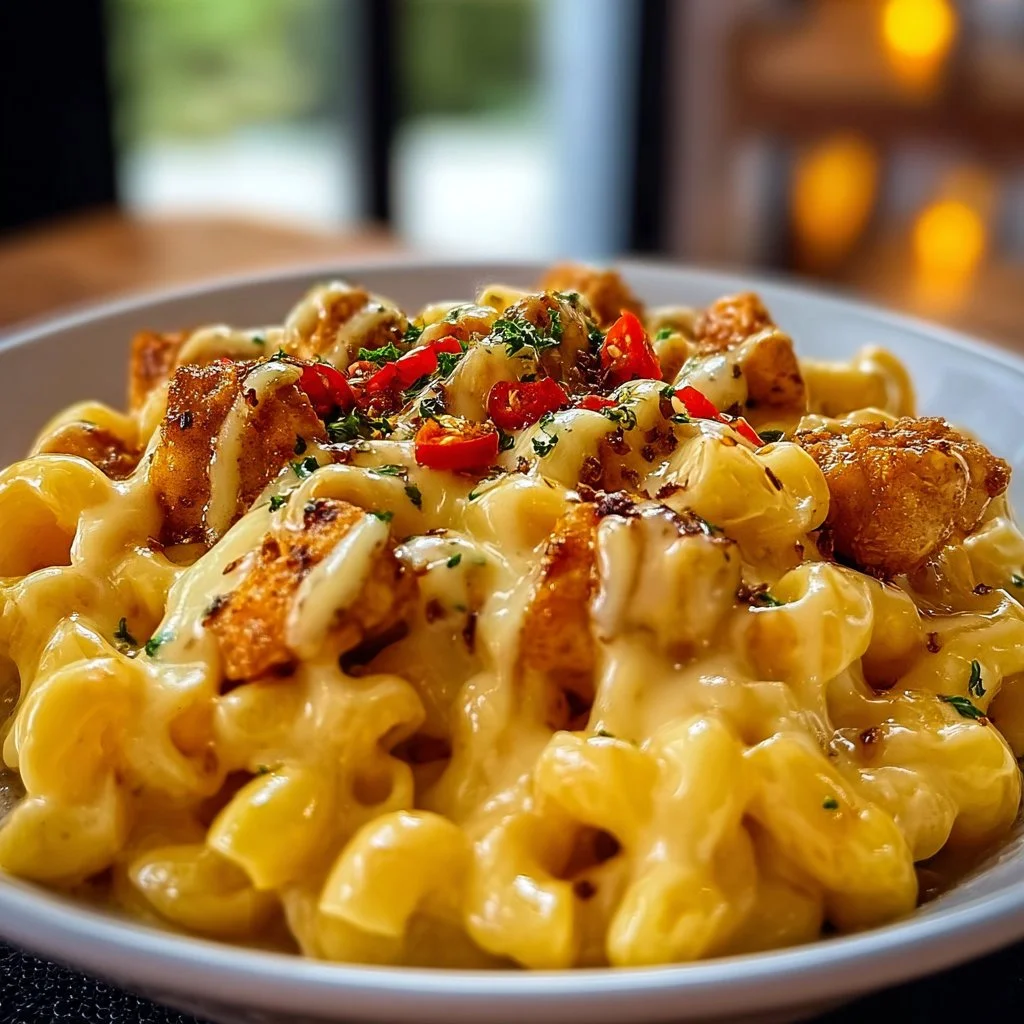 Creamy Honey Pepper Chicken Mac and Cheese Delight