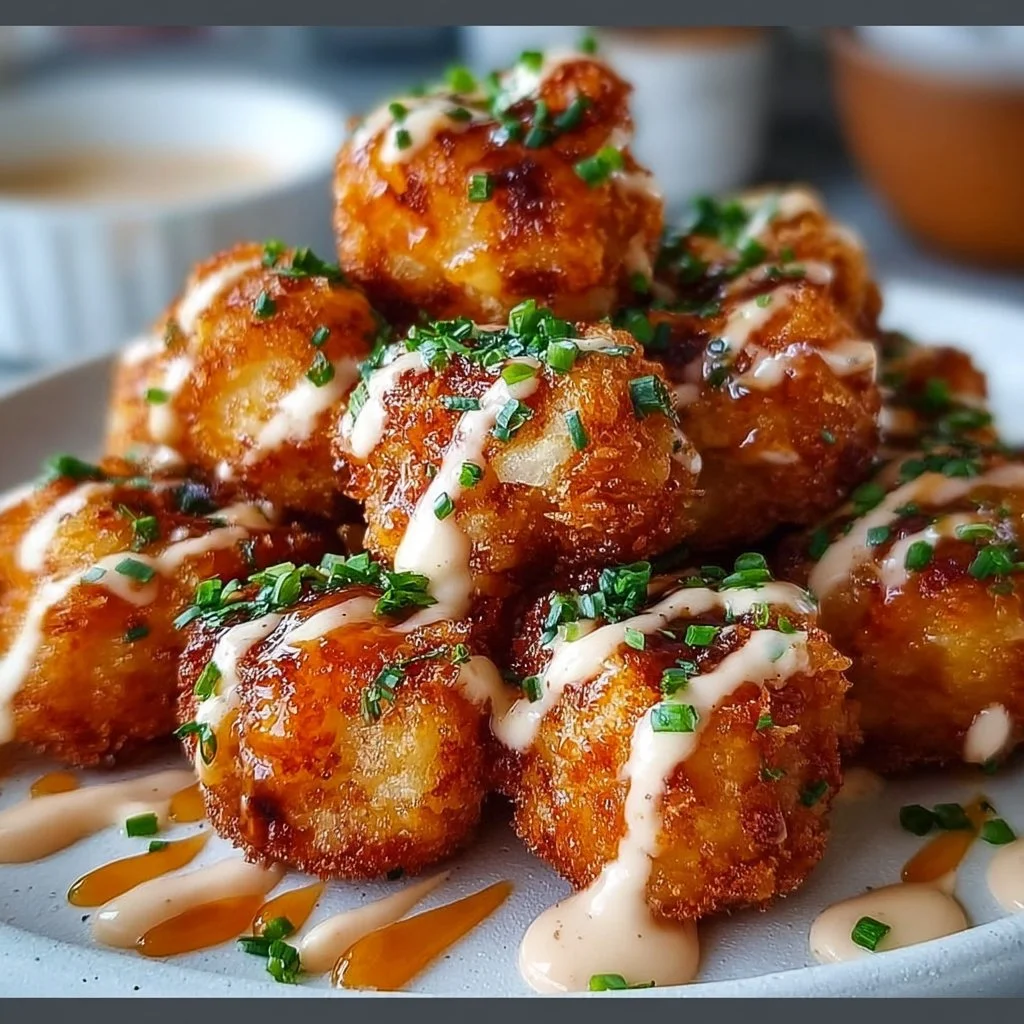 Crispy Bang Bang Salmon Bites served on a plate with dipping sauce