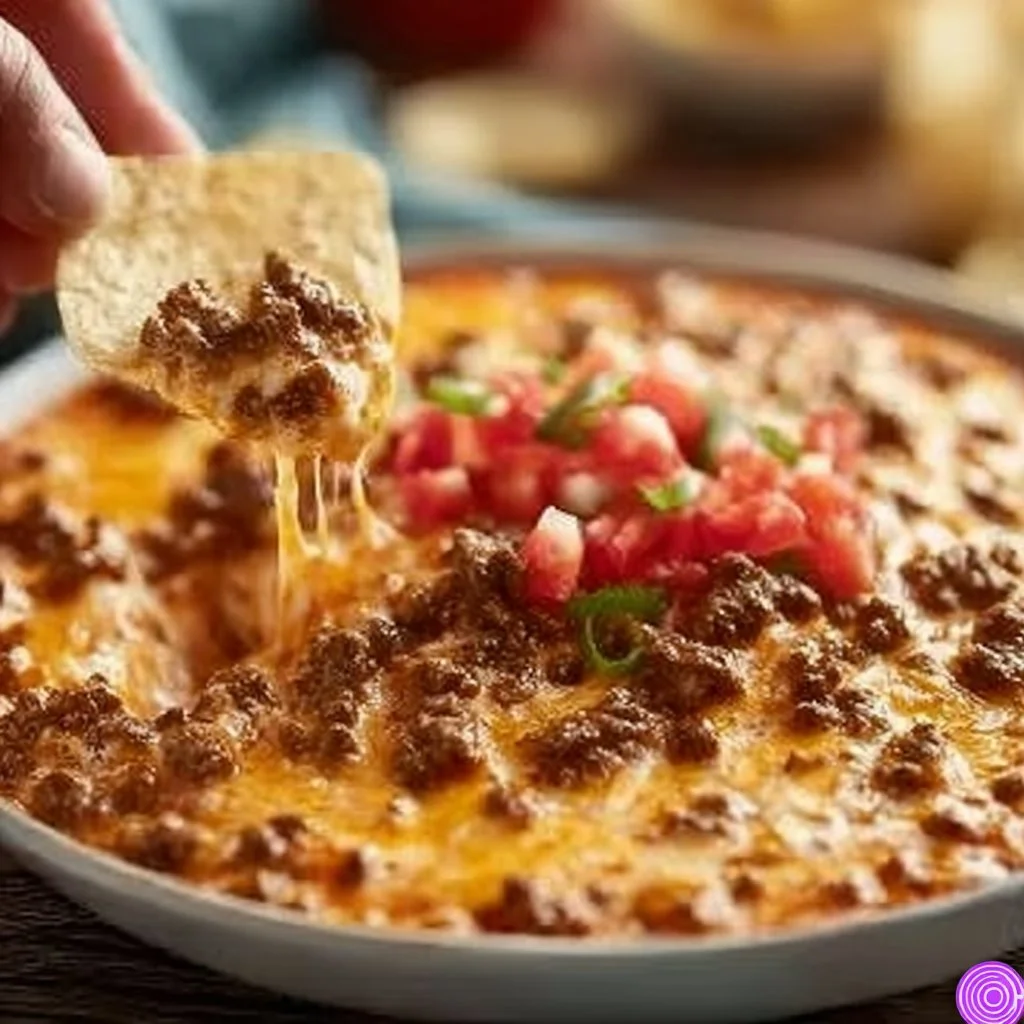 Crockpot Rotel Dip with Ground Beef