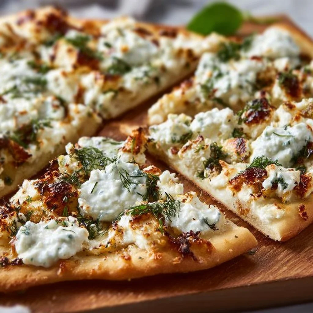 Delicious Greek Flatbread Pizza Recipe with Homemade Tzatziki