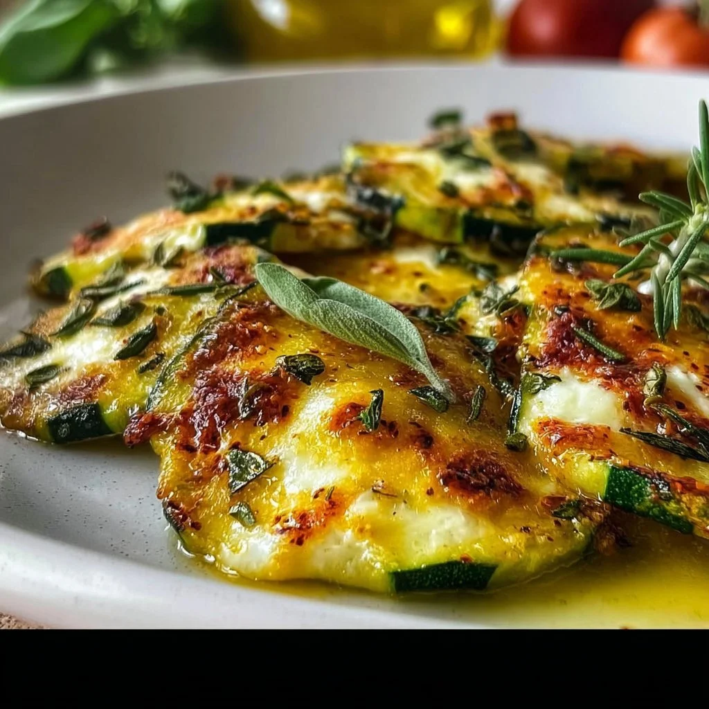 Delicious zucchini scarpaccia dish served on a rustic table