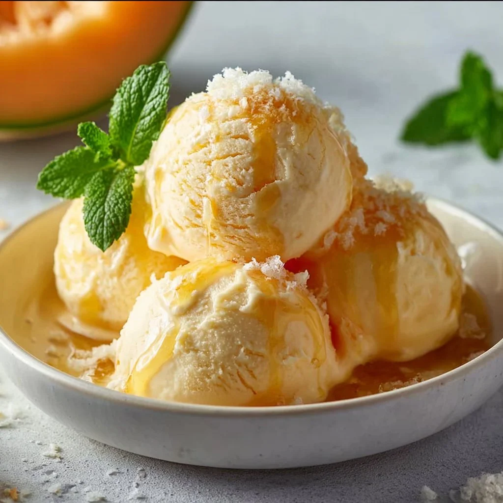 Delightful Cantaloupe Sea Salt Ice Cream for Summer Bliss