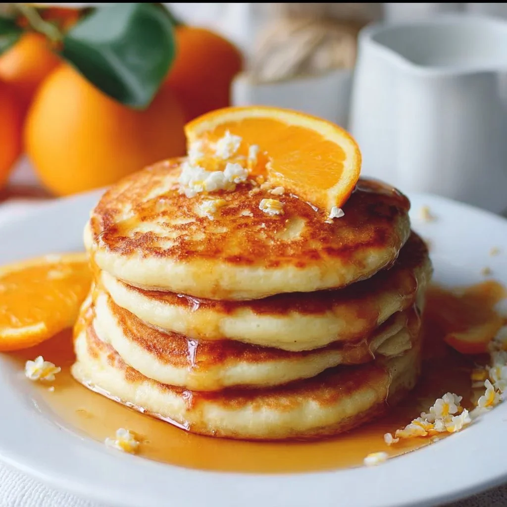 Fluffy Orange Pancakes with Creamy Syrup You'll Love
