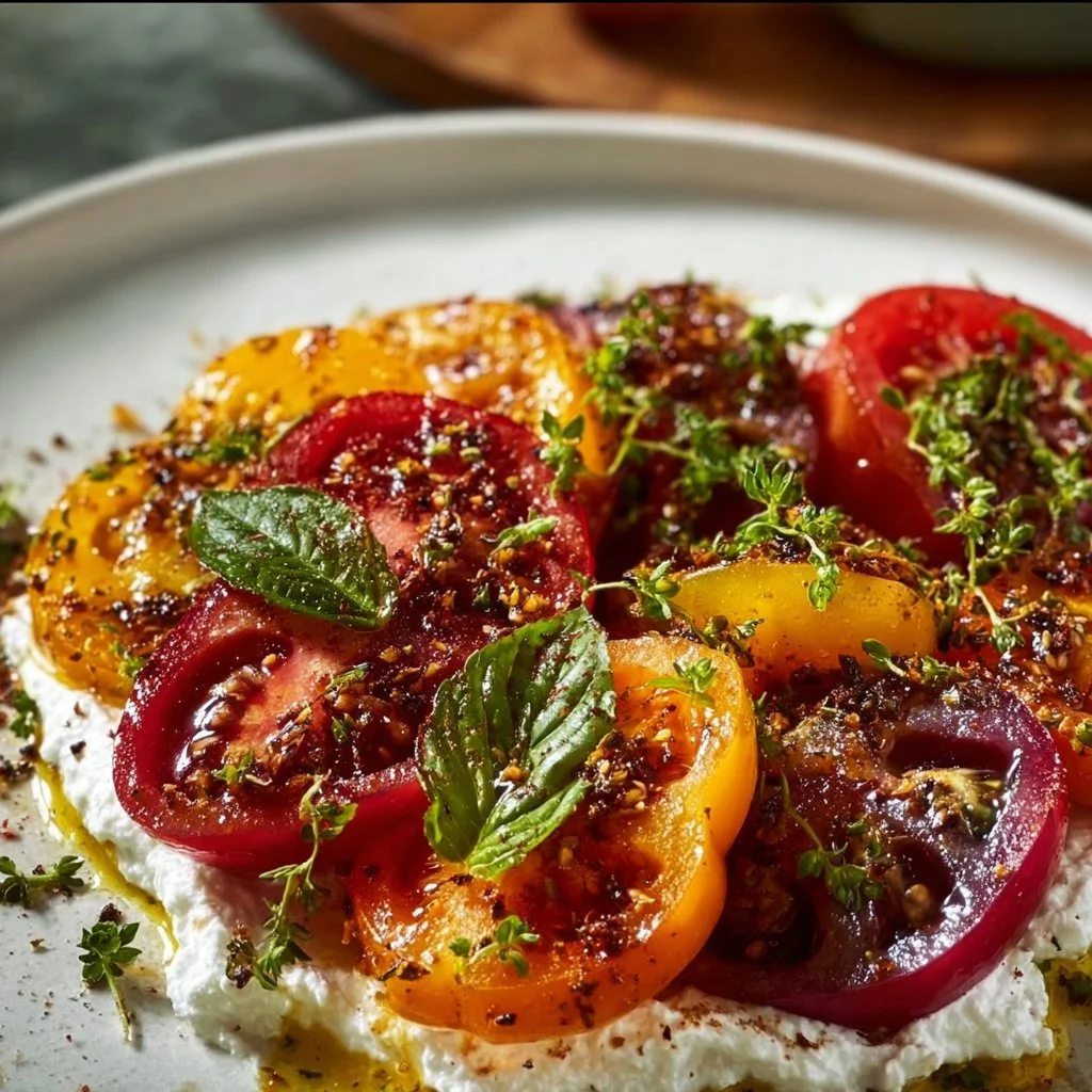 Heirloom Tomatoes with Whipped Feta Dip