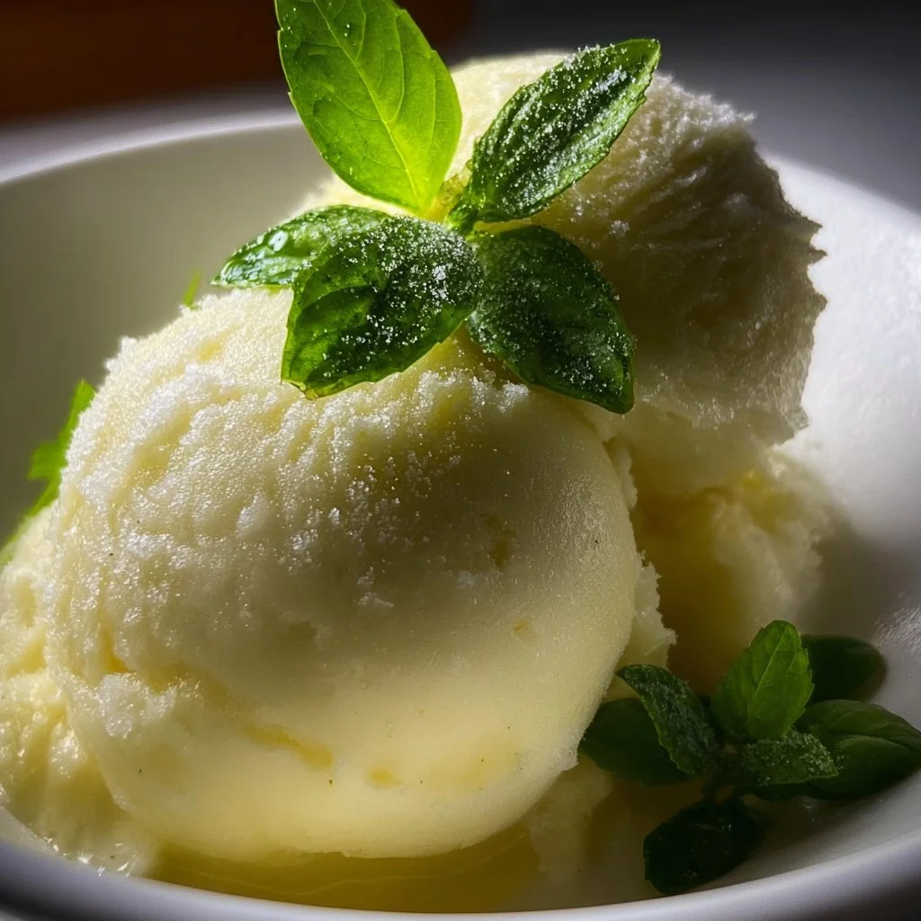 Lemon Basil Sorbet