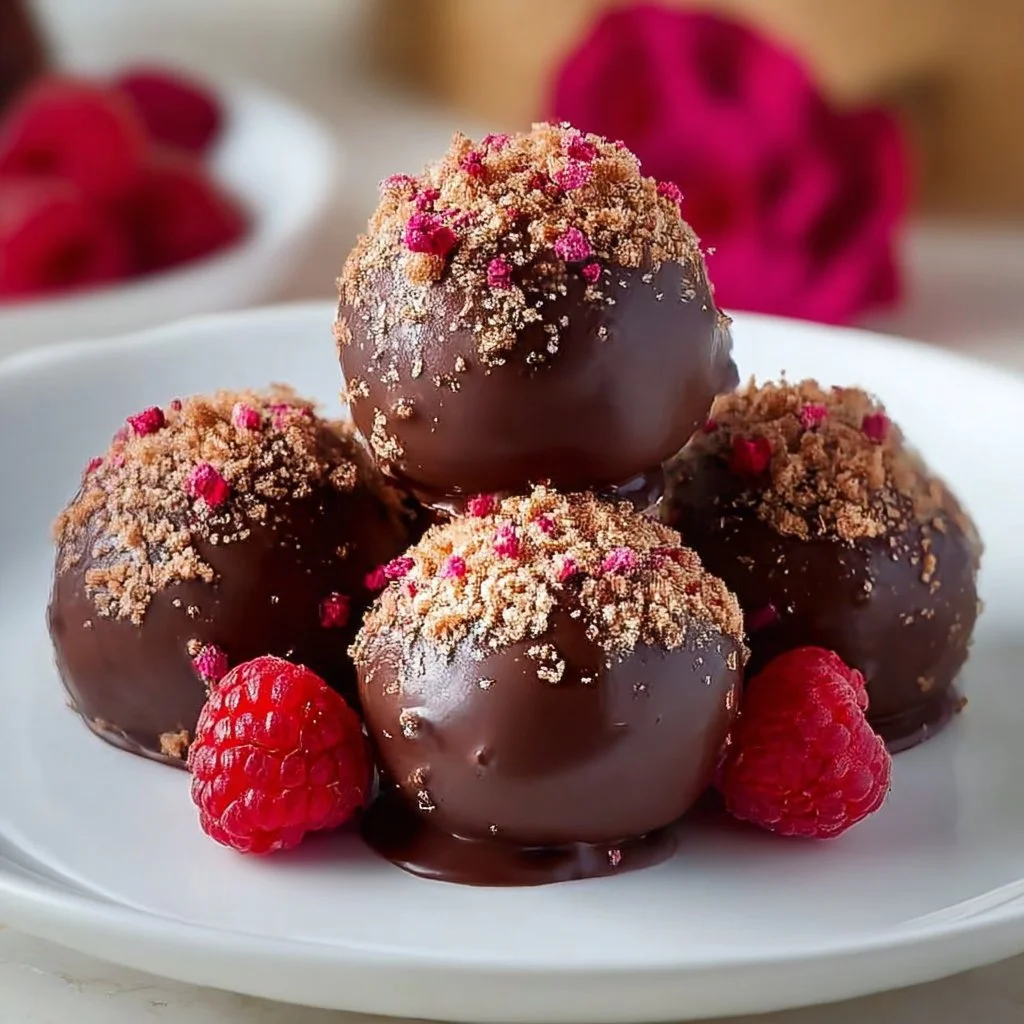 No-Bake Raspberry Chocolate Truffles