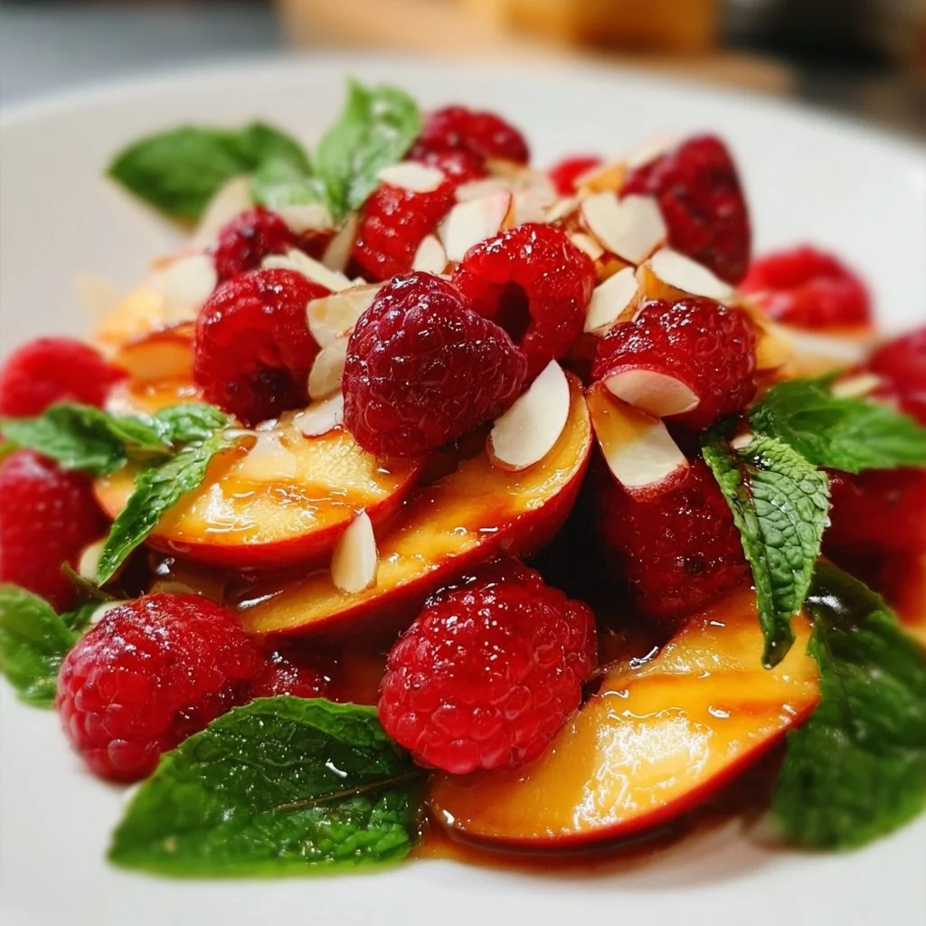Peach and Raspberry Salad