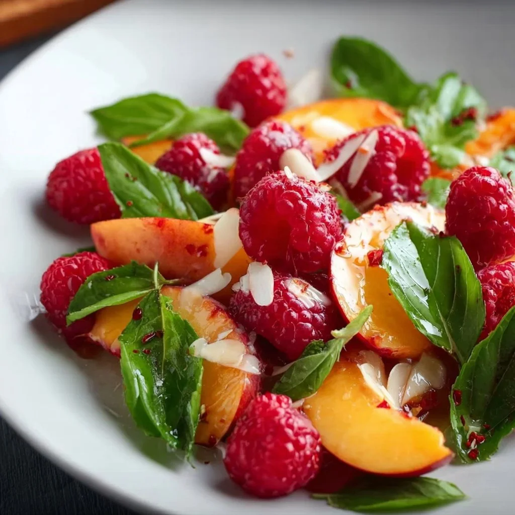 Peach and Raspberry Salad