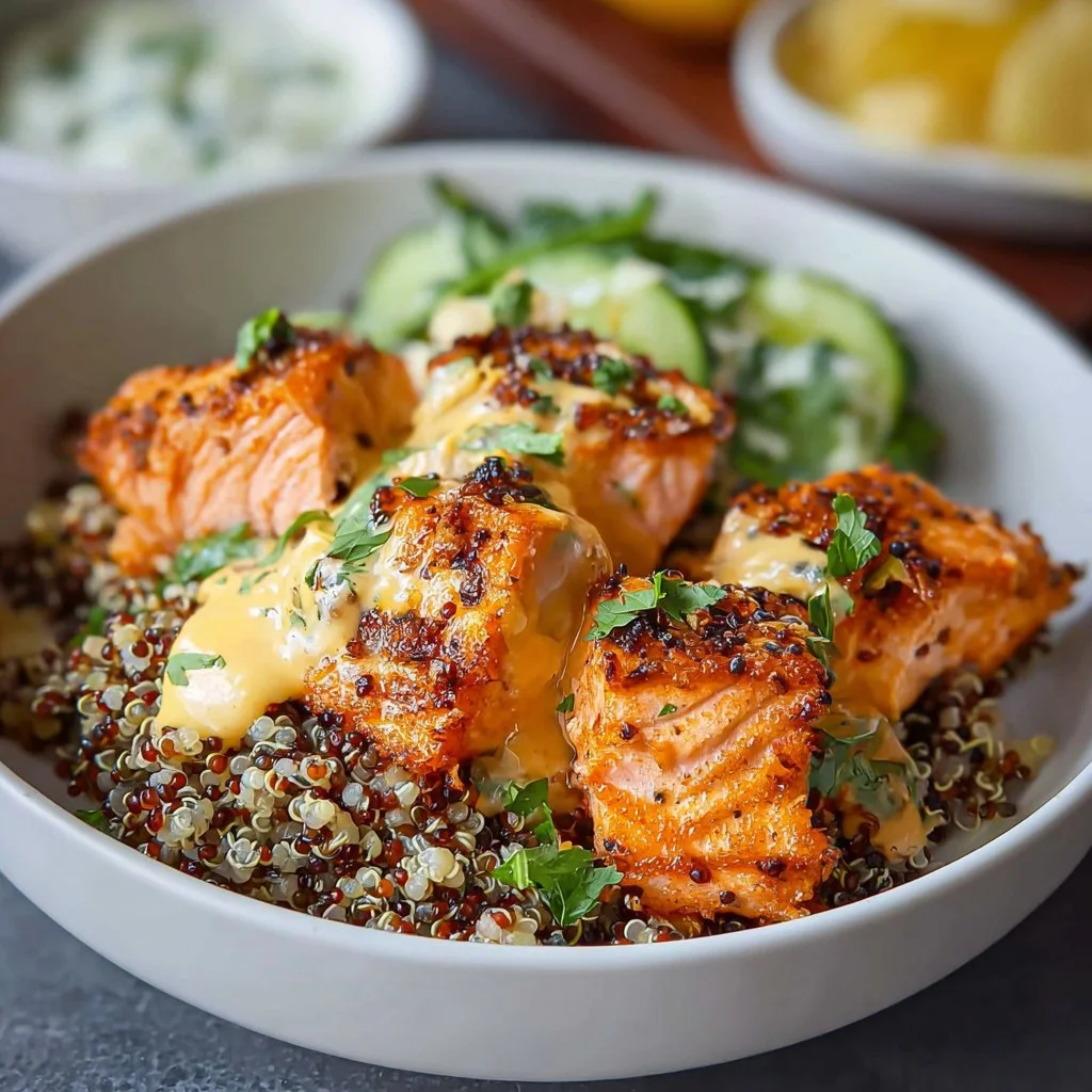 Power-Packed Salmon Quinoa Bowls (Easy + Healthy Dinner!)
