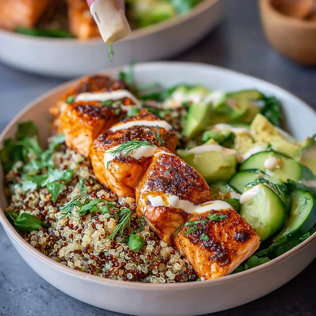 Power-Packed Salmon Quinoa Bowls (Easy + Healthy Dinner!)