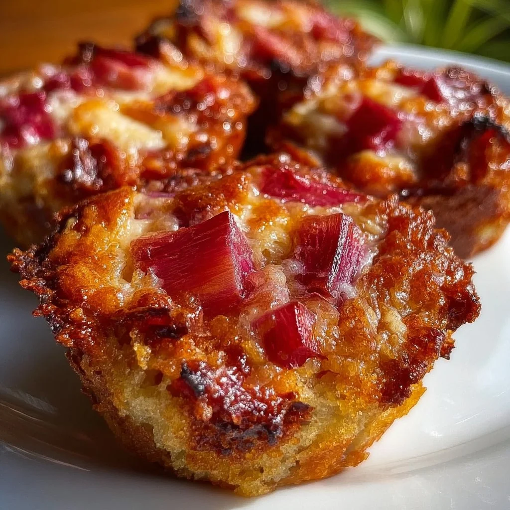 Rhubarb Upside Down Muffins