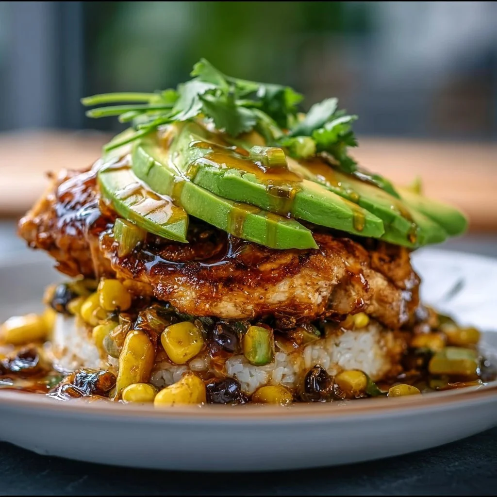 Smoky Honey Lime Chicken and Avocado Stack